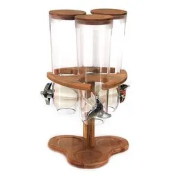 Диспенсър за мюсли ядки или корнфлекс на въртяща стойка с 3 контейнера по 2 л