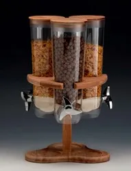 Диспенсър за мюсли ядки или корнфлекс на въртяща стойка с 3 контейнера по 2 л
