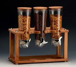 Диспенсър за мюсли и зърнени храни с 3 контейнера по 2 литра