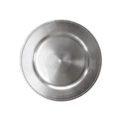 Подложна чиния с релефен кант Сребриста OLD FASHIONED Ф 33 см