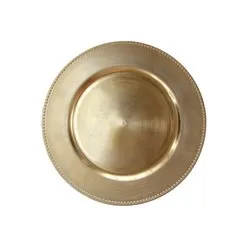 Подложна чиния с релефен кант Златиста OLD FASHIONED Ф 33 см