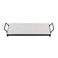 Плато за сервиране Теразо мрамор с метални дръжки 37 см