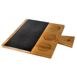 Дъска с каменна плоча и дръжка за сервиране 30 см