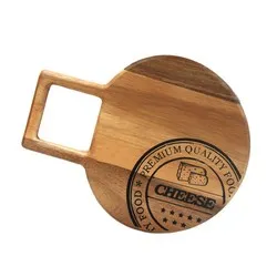 Дъска за презентация кръг с дръжка Акация 25 см 35 см и 40 см