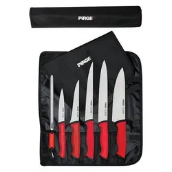 Комплект 5 бр професионални ножове и масат в калъф PIRGE DUO