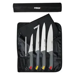 Комплект 4 бр професионални ножове и масат в калъф PIRGE GASTRO