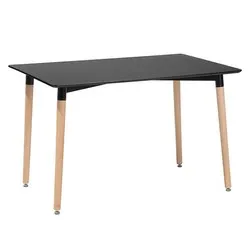 Правоъгълна маса Осло с черен плот 120 см
