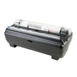 Машина за пакетиране на храни със стреч фолио и поставяне на етикети