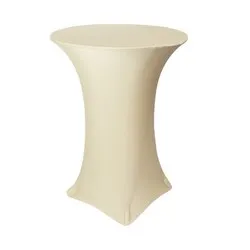 Еластан покривка за коктейлна маса Слонова кост Ф 80 см