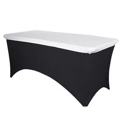 Еластичен капак за правоъгълен плот на кетъринг маса Бял 152 см 180 см и 244 см