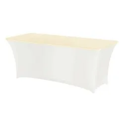 Еластичен капак за правоъгълен плот на кетъринг маса Слонова кост 152 см 180 см и 244 см