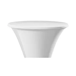 Еластичен капак за плот на кръгла коктейлна маса Бял Ф 80 см