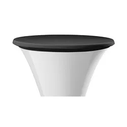 Еластичен капак за плот на кръгла коктейлна маса Черен Ф 80 см