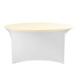 Еластичен капак за плот на кръгла кетъринг маса Слонова кост Ф 152 см и Ф 180 см