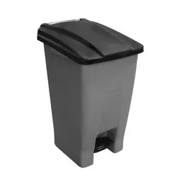 Кош за разделно сметосъбиране с педал и колела черен 70 л