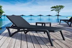 Маса за шезлонг черен Океан 45 см