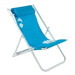 Плажен стол с три позиции на регулиране на облегалката Цветя син
