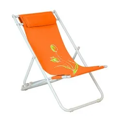 Плажен стол с три позиции на регулиране на облегалката Лале оранжев