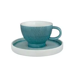 Чаша с чинийка за кафе Horecano Hella Light Summer Blue 200 мл