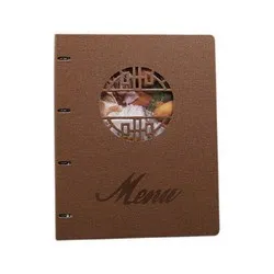 Корица за меню с клипс за джобове Кафява 31.5 см