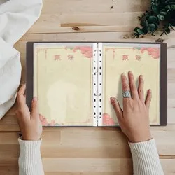 Корица за меню с клипс за джобове Кафява 31.5 см