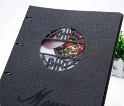 Корица за меню с клипс за джобове Сива 31.5 см