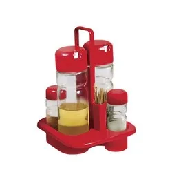 Оливерник пет чсти на пластмасова стойка Червен