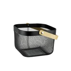 Кошница за плодове с дървена дръжка квадрат 24 см