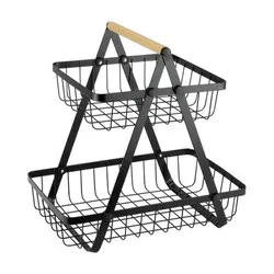 Фруктира правоъгълна на две нива с дървена дръжка OLD SCHOOL 31.5 см