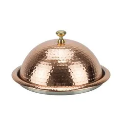 Кръгло плато с релефен капак с медно покритие за сервиране Ф 35 см и Ф 40 см