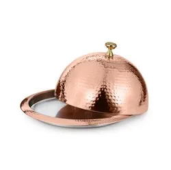 Кръгло плато с релефен капак с медно покритие за сервиране Ф 35 см и Ф 40 см